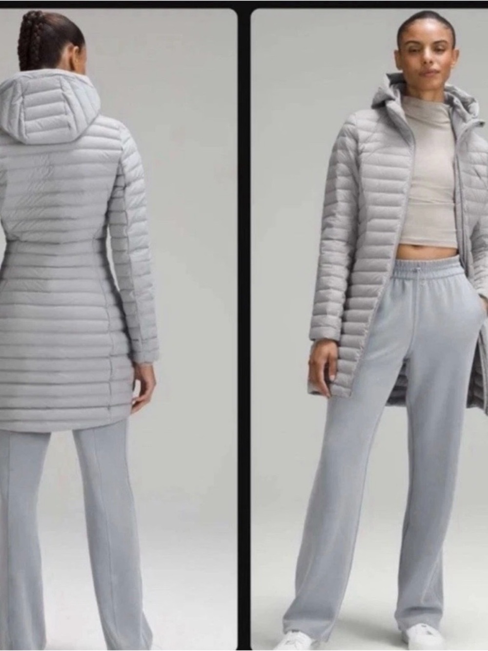 lululemon athletica Light Gray Quilted Hooded Puffer Coat brand new no tags